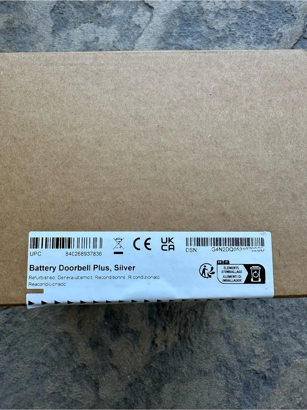 Ring Battery Doorbell Plus, Silver (2023) (sealed item, factory refurbished)